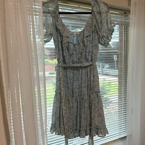 SHE + SKY blue floral mini dress